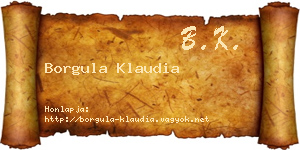 Borgula Klaudia névjegykártya